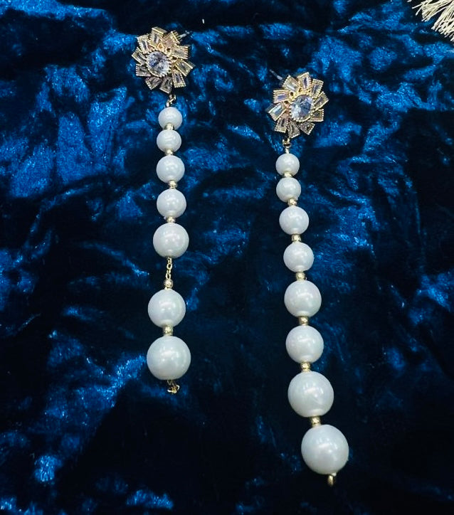 Elegant Pearl Vine Earrings
