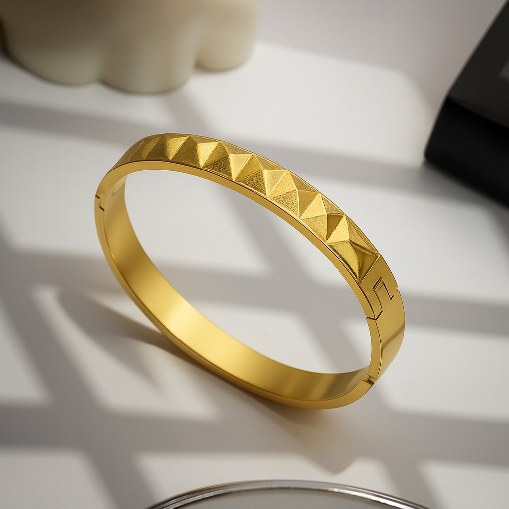 Gold Pyramid Stud Bracelet
