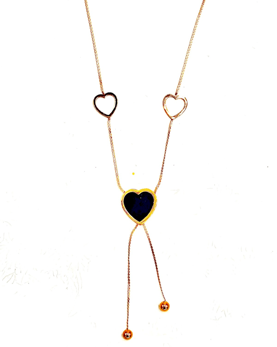 Gold Heart Lariat Necklace