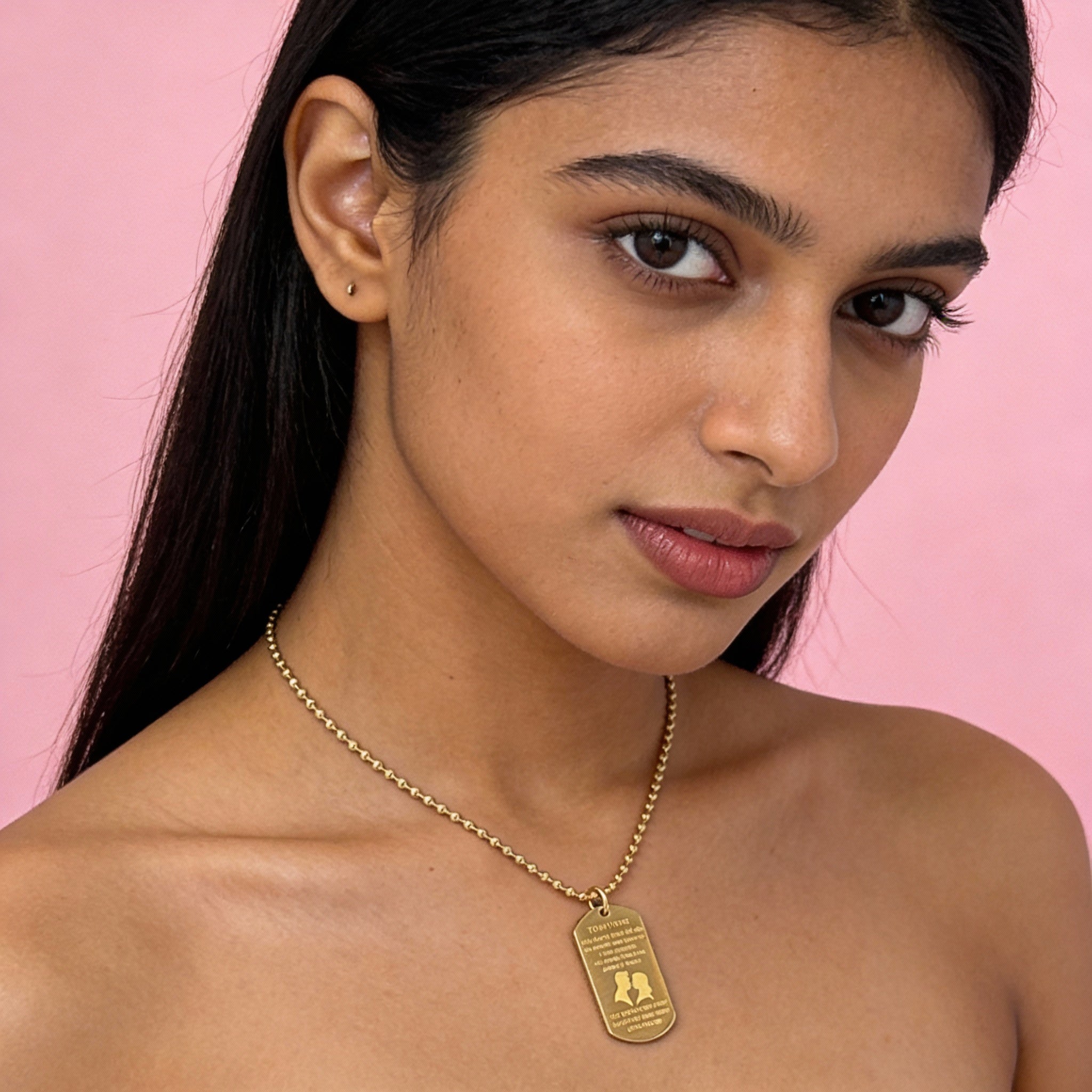 Engraved Love Tag Necklace