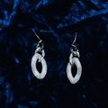 Silver Oval Spark Earrings