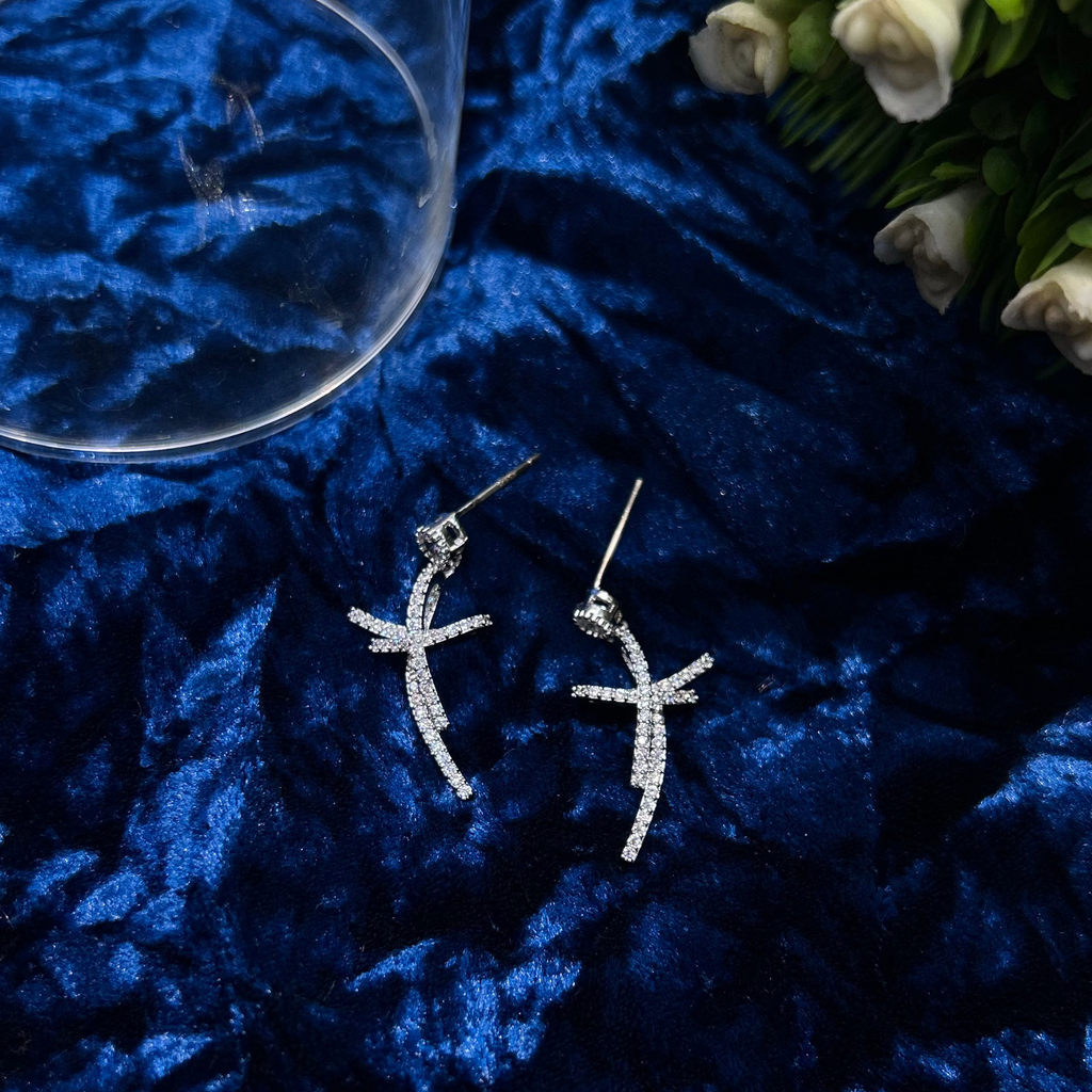 Crystal Arc Earrings