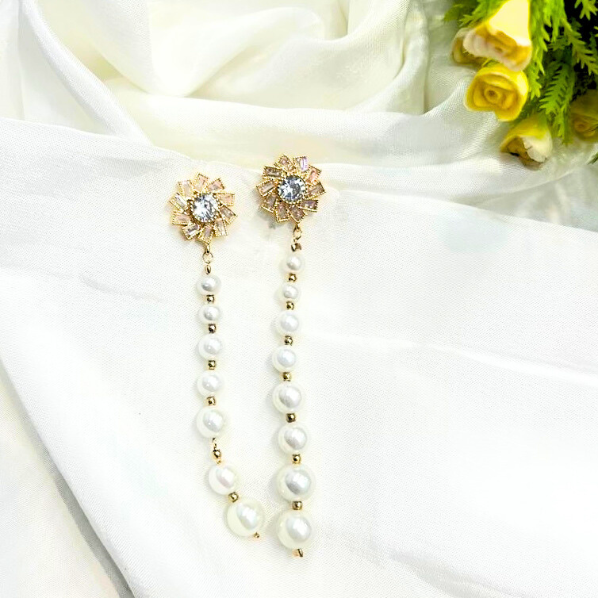 Elegant Pearl Vine Earrings