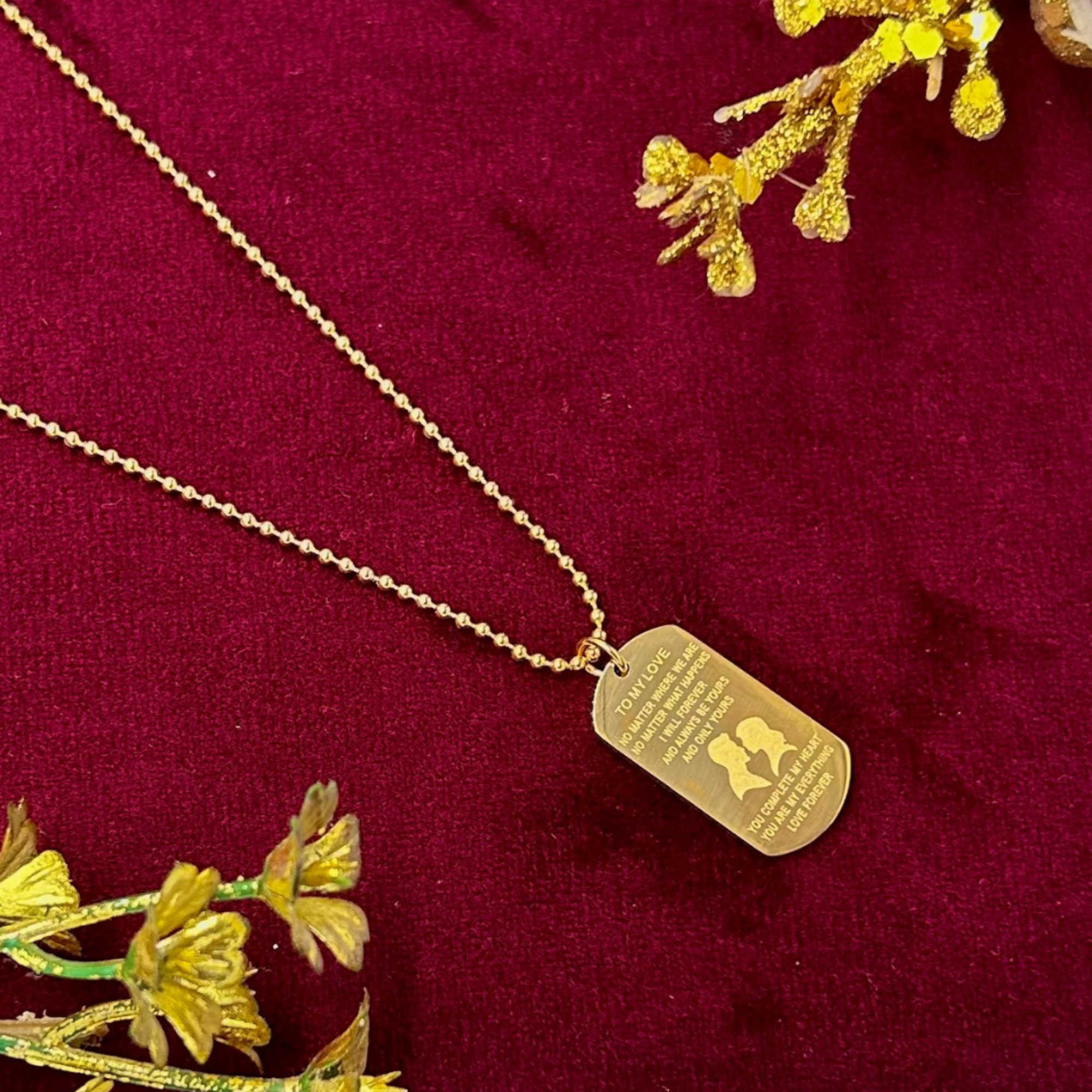 Engraved Love Tag Necklace